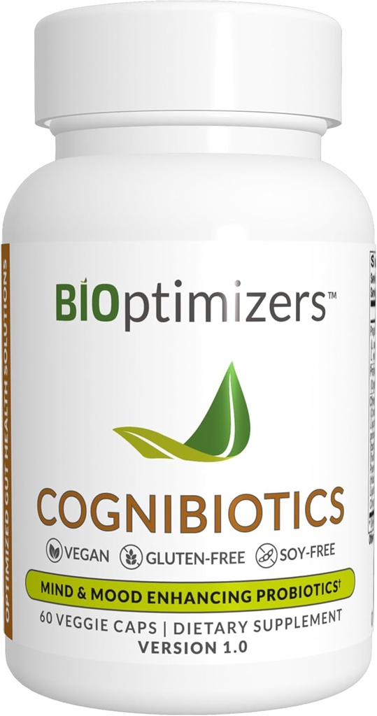 BIOptimizers Cognibiotics Probiotic Brainの補足-サポート気分、よりよい焦点、記憶、精神的な明快さ- 60のカプセルを助けて下さい