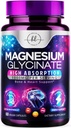 マグネシウムのGlycinate 1000mg - 骨、筋肉、Nerves & 心の健康 - 自然な睡眠 & ストレスサポート女性&男性 - ビーガン、グルテンフリー、非GMO - 60カプセル