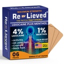 Menthol - バック、ニー&筋肉の痛みのための最大強度の痛みの軽減 - 薬用パッチの高速作用 - 米国製 - 6 カウント