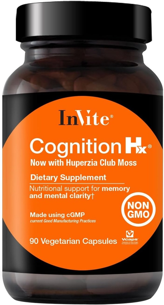 Invite Health Cognition Hx® - メンタルエネルギー、警戒、記憶、焦点のような脳機能をサポート - Phosphatidylserine、ALCAR + NADH、Ginkgo Biloba、Huperzia Serrata - 90カプセル
