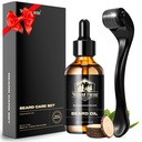 Waking Forest Derma ローラー 0.25mm & Beard Oil(1oz), Sandalwood Beard Kit, Microneedle Beard Roller with 540 チタン, ナチュラル モイスチャライズ with ビタミン E ベアードオイル 男性用, お父さん ボーイフレンド お父さん