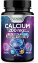最高の吸収のためのビタミンD3が付いているカルシウム1200mg - 高度の骨サポート補足、1200のmg Calciumの炭酸塩及び1600 IUのビタミンD3の免疫サポートのための遅い解放、Swallowへの容易な60のタブレット
