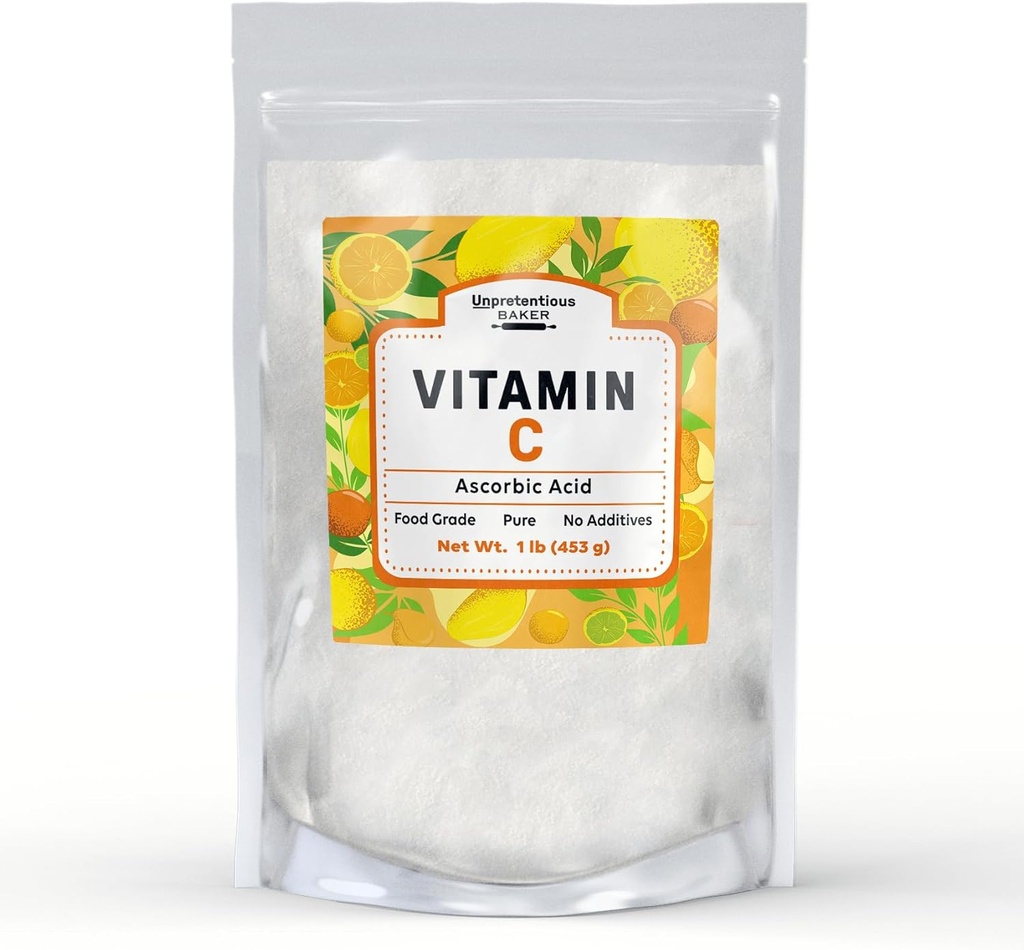 Unpretentious Vitamin C Powder Baker (1 lb) Ascorbic Acid, Resealable Bag