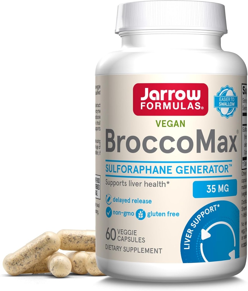 Jarrowフォーミュラ BroccoMax Sulforaphane Glucosinolate 35 MGのSulforaphaneの発電機サポート 肝臓の健康、60の野菜のカプセル、30日の供給まで