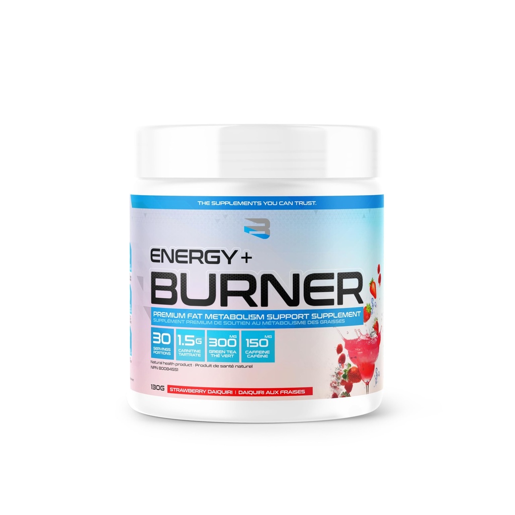 BELIEVEエナジー+バーナー、いちご大腸、30サービングサプリメント、130g