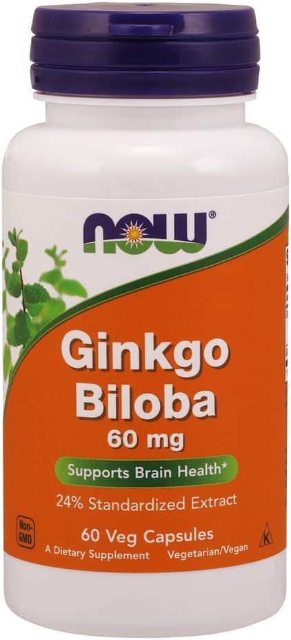 NOWの食糧GinkgoのBiloba 60mg 24%のエキス、60のカプセル