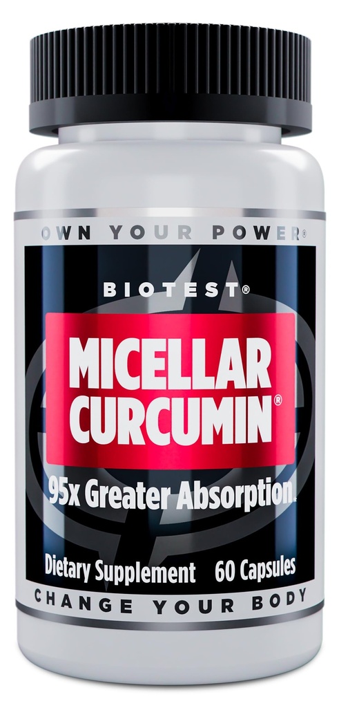 Biotest Micellar Curcumin - 95x 吸収 - UCLA 発明および特許取得 - 60 カプセル