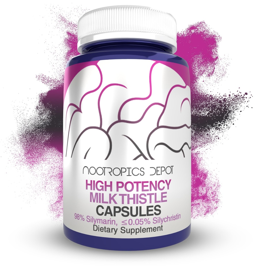 Nootropics Depotの高効力のミルクの乳牛のエキスのカプセル  シリブムのmarianumからのシアリンの200mgの  60の計算
