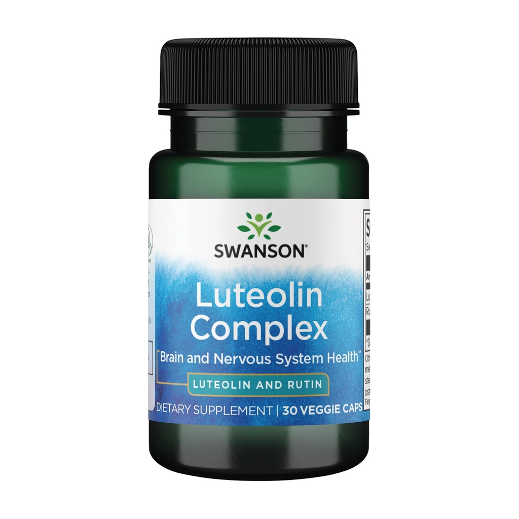 Swanson Luteolin Complex w/Rutin - 脳サポートサプリメント メモリ、気分と認知健康を促進する - 神経系を維持するのに役立ちます天然式 - (30 Veggie Capsule)