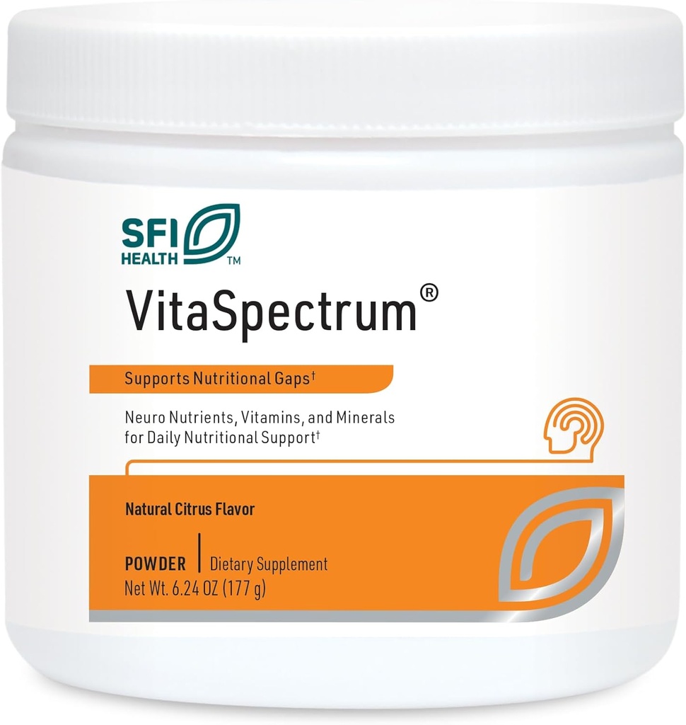 Klaire Labs SFI Health VitaSpectrum Powder for Kids - 毎日の子供向けマルチビタミン/ミネラル 23 必須栄養素 - シトラス風味なし - 銅、鉄、グルテン、カゼイン(30 サービング、171 グラム)