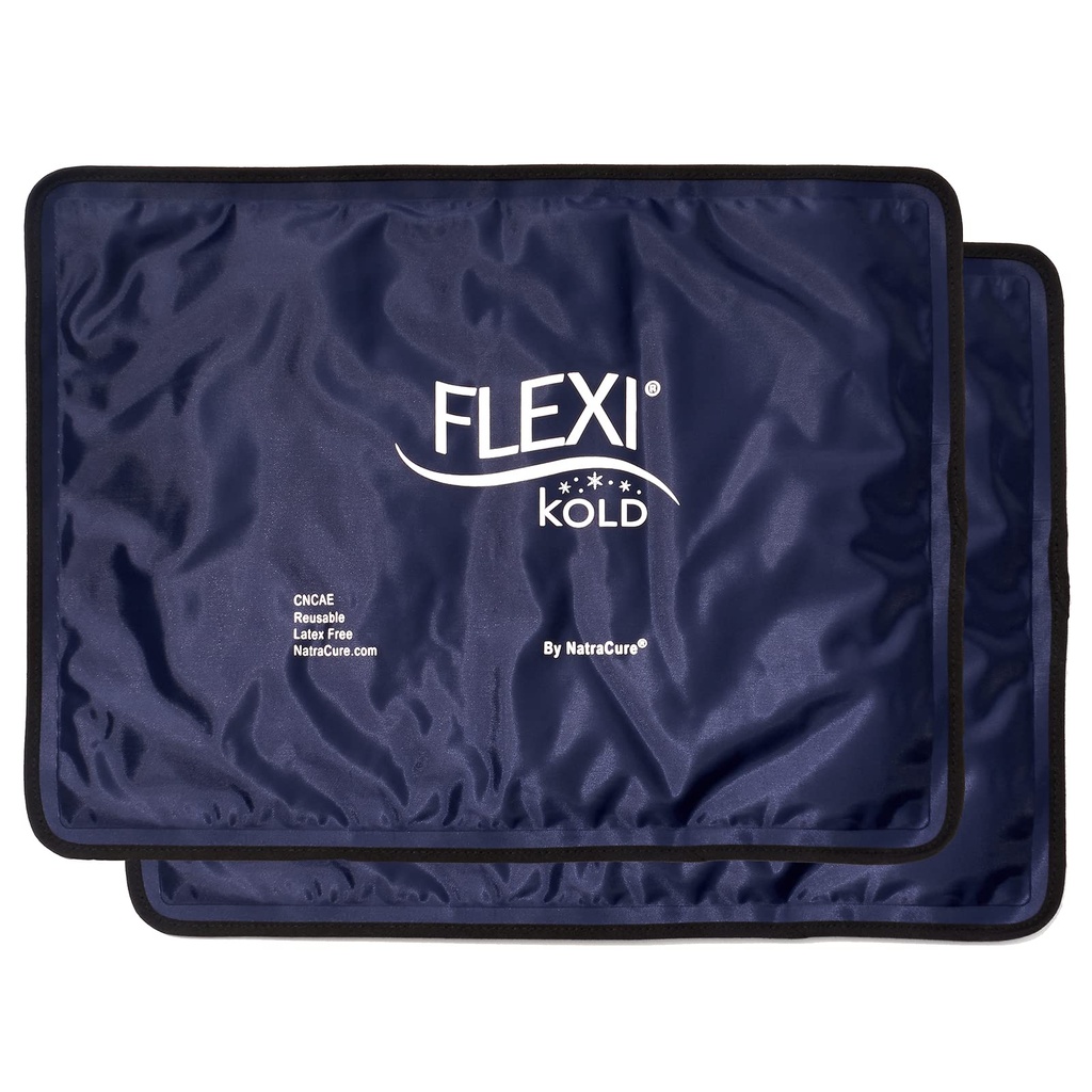 2 FlexiKoldのゲルのアイスパック(標準大: 10.5" x 14.5") - 背部痛みの軽減、片頭痛の救助パッド、後外科、後頭部、肩- 6300-COLD 2PKのための傷害のための再使用可能な冷たいパック