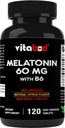 ビタミンB6とメラトニン60mg - 120高速解体タブレットエクストラ強度睡眠サポート - 薬物のない - 自然シトラス味 - ベジタリアン、非GMO、グルテンフリー