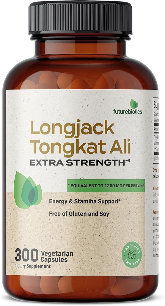 Futurebiotics Longjack Tongkat Ali 余分な強さ エネルギー及びスタミナ サポート - Non-GMO、300 のベジタリアンのカプセル