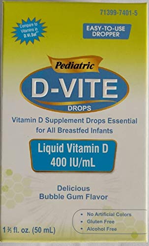 Pediatric D-Viteの液体のビタミンD 400 IU/ml (50 ml) -泡のゴムの味