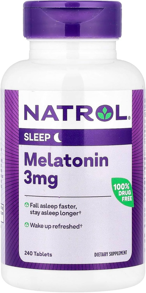 NatrolのMelatoninは眠るより速い滞在の眠るより速い吸着100のベジタリアン3mg、(タブレット)、240の計算助けます