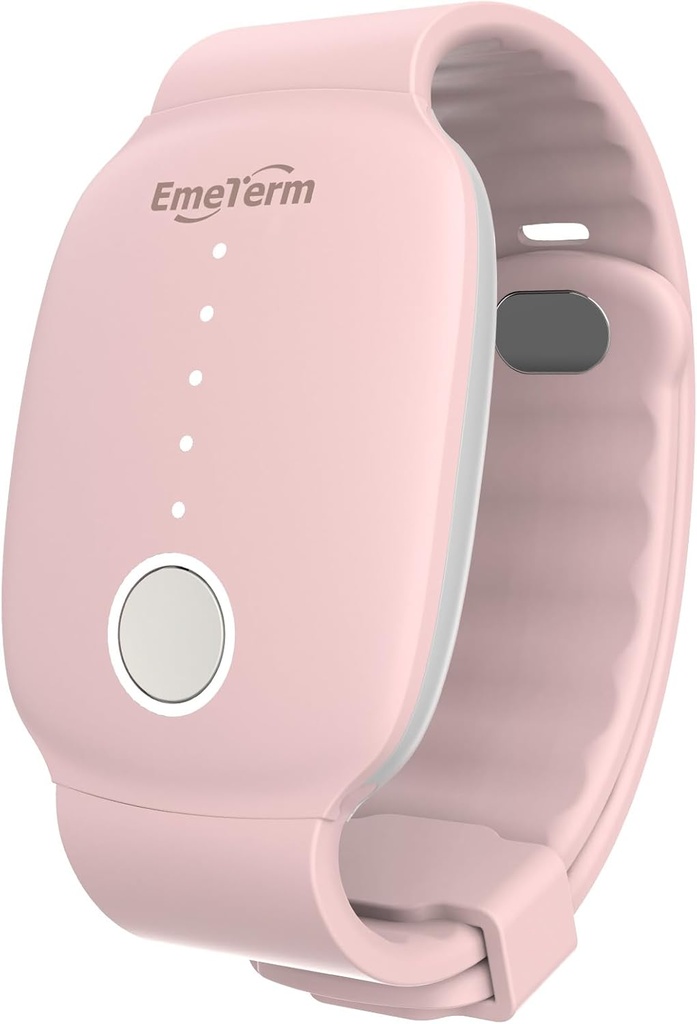 EmeTerm Fashion FDA-Cleared Relieve Nausea Electrode Stimulator Morning Sickness Motion Travel Sickness Vomit Relief Rechargeable No Gel Drug Free Wrist Bands Without Side Effects