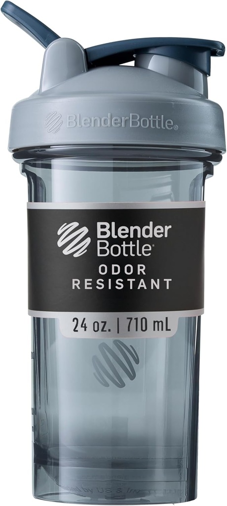 BlenderBottleのシェーカーのびんのプロ シリーズは蛋白質の揺れおよびプレワークアウト、24Ounce、フル カラーの灰色のために完成します