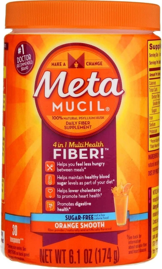 Metamucilの規則性のための毎日の繊維の補足/療法、砂糖は、オレンジ滑らか、6.1 oz (3)を詰めます