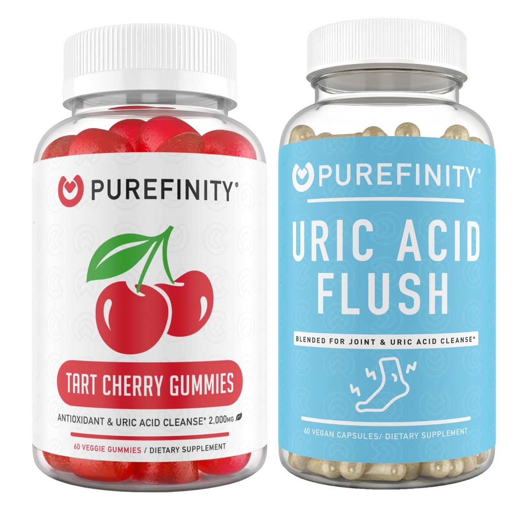PUREFINITYの尿酸のフラッシュ及び清潔なカプセル+タルトチェリーのガミー