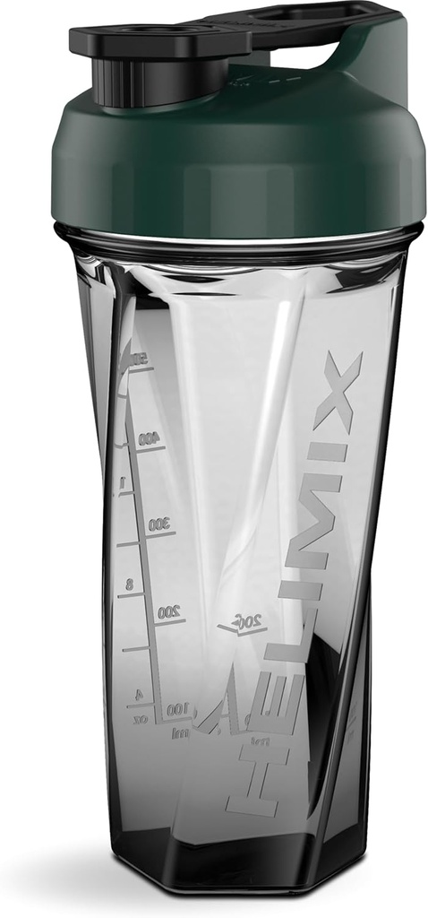 HELIMIX 2.0 Vortex Blender Shaker Bottle Holds upto 28oz | No Blending Ball or Whisk | USA Made | Portable Pre Workout Whey Protein Drink Shaker Cup | Mixes Cocktails Smoothies Shakes | Top Rack Safe