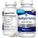 HealthyGutSupport + - 消化および吸収のためのプレバイオティクス、プロバイオティクスおよび消化酵素による腸の健康と免疫サポート - 60 医師によって形成された胃の健康カプセル
