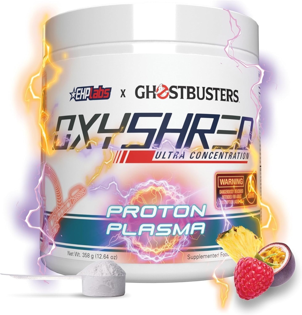 EHP Labs x Ghostbuster OxyShredプレワークアウトパウダー&シュレッディングサプリメント - アセチルLカルニチン、エネルギーブーストドリンク付きプレワークアウトパウダー - プロトンプラズマ、60サービング