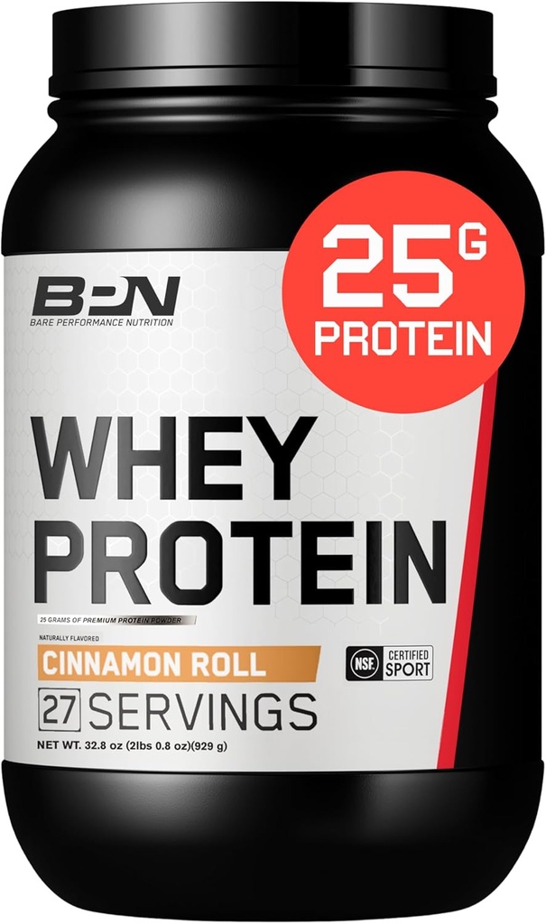 BARE PERFORMANCE NUTRITION, BPN Whey Protein + Casein Protein Powder Blend, Cinnamon Roll 25g Protein perサービングサポートリーンマッスルリカバリ, 27 サービング, サードパーティテスト済み