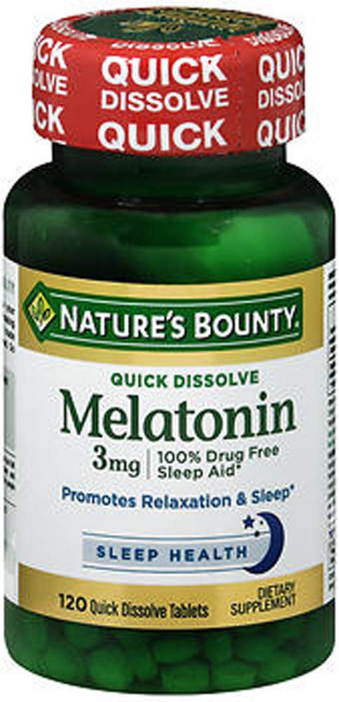 Nature'sブランドバウンティメラトニンクイック分解錠、120カラット