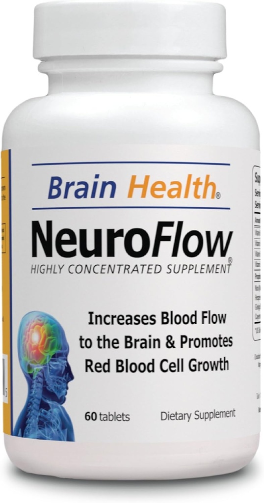 Neuro Flow - あなたの脳を酸素化 - 脳の健康 60 錠 - 高濃度のサプリメント - 栄養補助食品