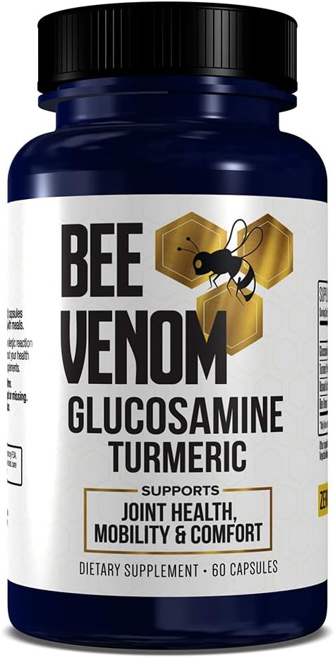 GenRestore: Bee Venom 栄養補助食品 - グルコサミン ターメリック ブレンド、共同健康、移動性および慰めの補足を改善する - 余分強さの丸薬 - 自然健康コンプレックス - 60 カプセル (1)