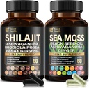 SoundHealth Irish Sea Moss & Shilajit Capsule Bundle for Men & Women,Third-Party Tested, Non-GMO​, Easy-Swallow & Vegan 120 Capsules