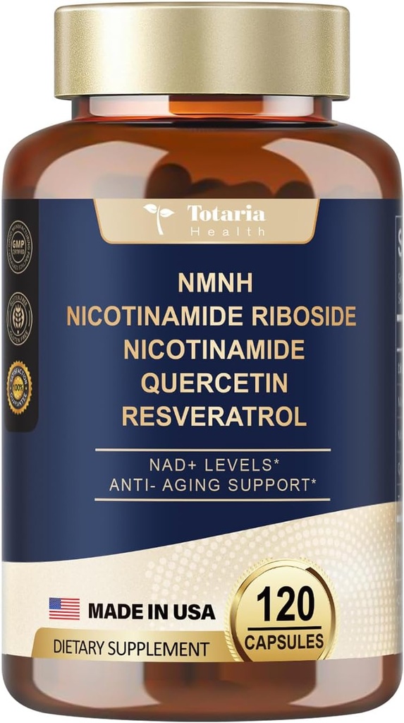 Totaria (1 パック) NMNH (Dihydronicotinamide Mononucleotide)の補足 w/Niacinamide (ビタミンB3)、反老化のためのトランス レスベラトロール、エネルギー、焦点