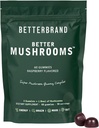 Betterbrand BetterMushroomsの向知性グミー - サポートより良いグット健康、認知機能、10機能キノコとメンタルクラリティ - 60グミ - ラズベリー味 - 1のパック