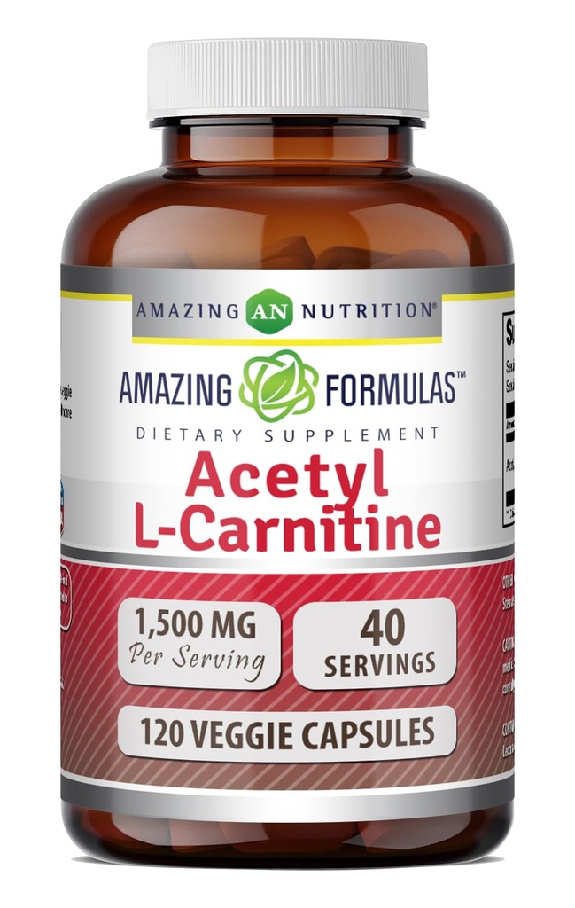 アメージングフォーミュラ アセチル L-カルニチン Hcl サプリメント | サービングあたりの500 Mg | 120 Veggie Capsule Supplement | Non-GMO | グルテンフリー | アメリカ製