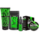 ベアード・グロース・キット w/ 2X ビオチン・ベアド・バルム for Men & Mustache Wax + GROW 11-in-1 Mens シャンプー&コンディショナー (男性用ヘア・グロース・シャンプー) + GROW フェイシャル・ヘア・グロース・オイル (アメリカ製)