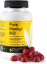 メチルB12ビタミンガミー - ビーガンビタミンB12メチルコバラミンガミー大人&子供用 - エネルギー&Nerve機能のためのChewable B-12ガミー - グルテンフリー、乳製品フリー、コシャー-60ガミー1500 mcg