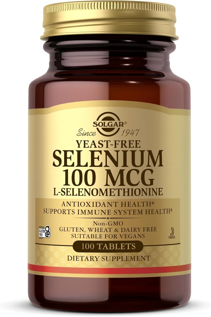 ソルガーイーストフリーセレン100mcg - 100錠 - 抗酸化物質と免疫システムの健康をサポート - 非GMO、グルテンフリー、酪農無料、コーシャ - 100サービング