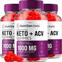 (3パック)NutriZen Keto ACVグミー - アドバンストフォーミュラNutri Zen Keto Plus ACVグミー Apple Cider Vinegar Keto Nutrizen ACVグミー 栄養補助食品 レビュー 男性 女性 (180 グミー)