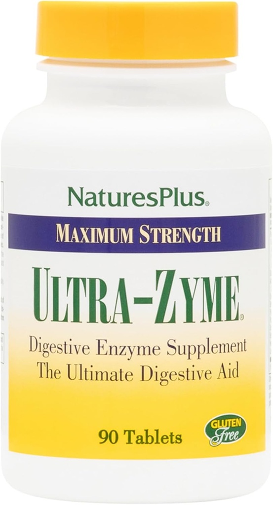 NaturesPlus Ultra-Zyme - 90 Tablets - Enzyme Supplement to Support Healthy Digestion - Gluten Free - 45 Servings