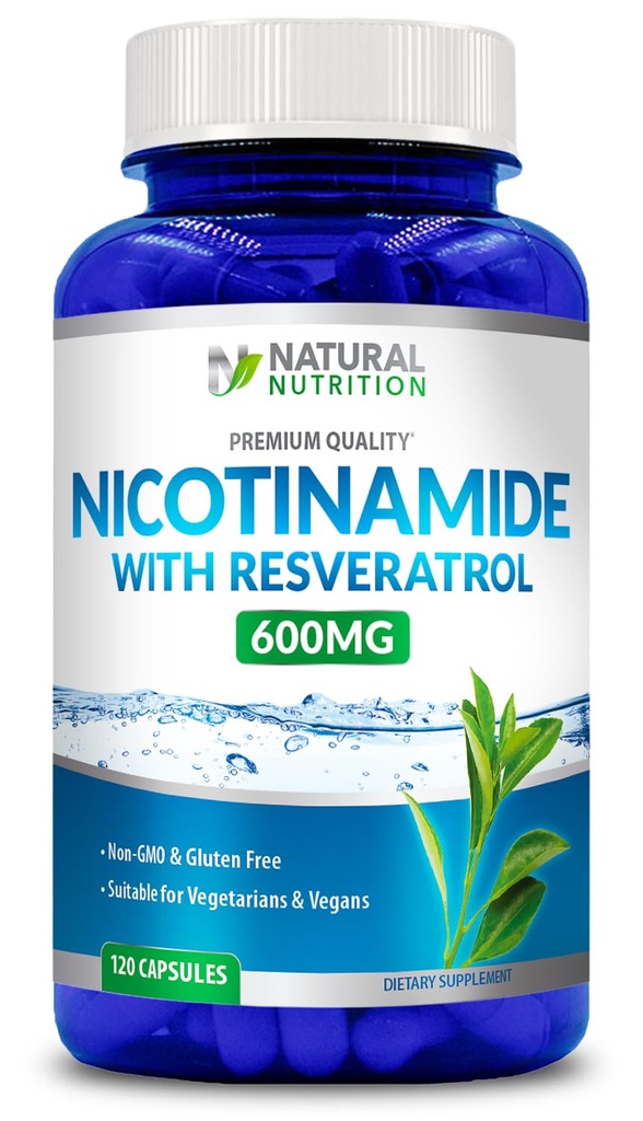 Resveratrol 600mg (ビタミンB-3)の一般的な自然なビタミンのニコチンアミド 120 Veggieのカプセルのグルテンフリー及び非GMO