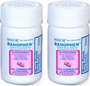 MAJOR Banohpen - 完全なアレルギー薬 - Diphenhydramine HCI 50 mg - Antihistamine - 100カプセル(2パック)