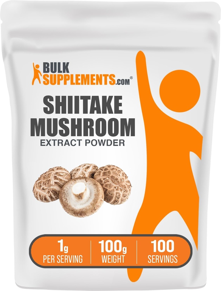 BulkSupplements.com 椎茸の茸エキスパウダー - 椎茸のマッシュルームパウダーサプリメント、免疫サポート - ビーガン&グルテンフリー、サービングあたり1g、100g(3.5オンス)(パッケージ1)