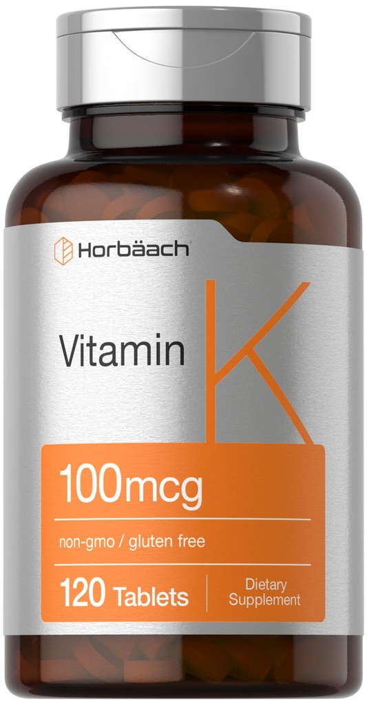 ハーブビタミンKサプリメント | 100mcg | 120錠 | ベジタリアン・非GMO・グルテンフリー対応サプリメント