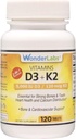 Wonder Laboratories Vitamin D 5,000 IU, Vitamin D3 + K2 Support a Healthy Immune System, Essential for Strong Bones, Heart Health, and Calcium Distribution, 120 Tablets