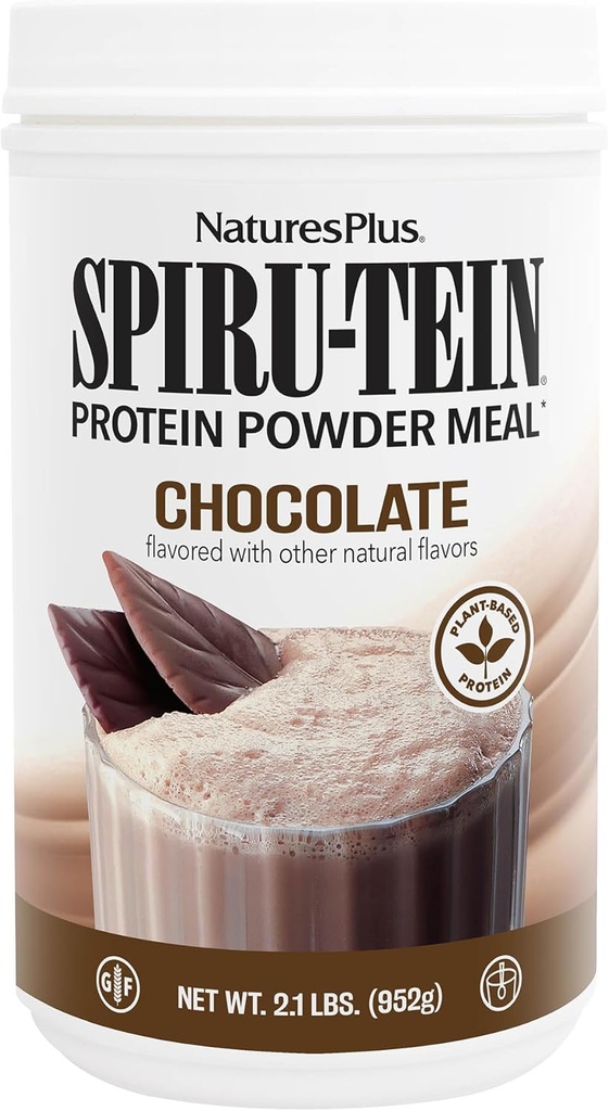 NaturesPlus SPIRU-TEIN、チョコレート - 2.1 lb、2のパック - 植物ベースのタンパク質シェイク - Non-GMO、ベジタリアン、グルテンフリー - 68 総サービング
