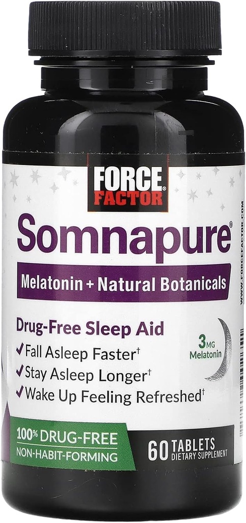 力率のSomnapureはMelatonin及びValerian、非習慣形成の睡眠の丸薬、落下睡眠の留め具、Wake Upのリフレッシュされる60のタブレットとの時事のための大人の無病眠の援助を眠ります