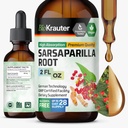 BIO KRAUTER Sarsaparilla Root Tincture - 肝サポートのためのハーブ液体エキスサプリメント - アルコール&砂糖無料ビーガンドロップ2 Fl.Oz.