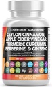 きれいなNutraceuticalsのセイロンのシナモンのカプセル+ Berberineのターメリック アップルのサイダーのヴィンガーのジンガーのビターのメロンの体育館のミルクのThistleのフェヌグリークは人及び女性のための粉を錠剤にします