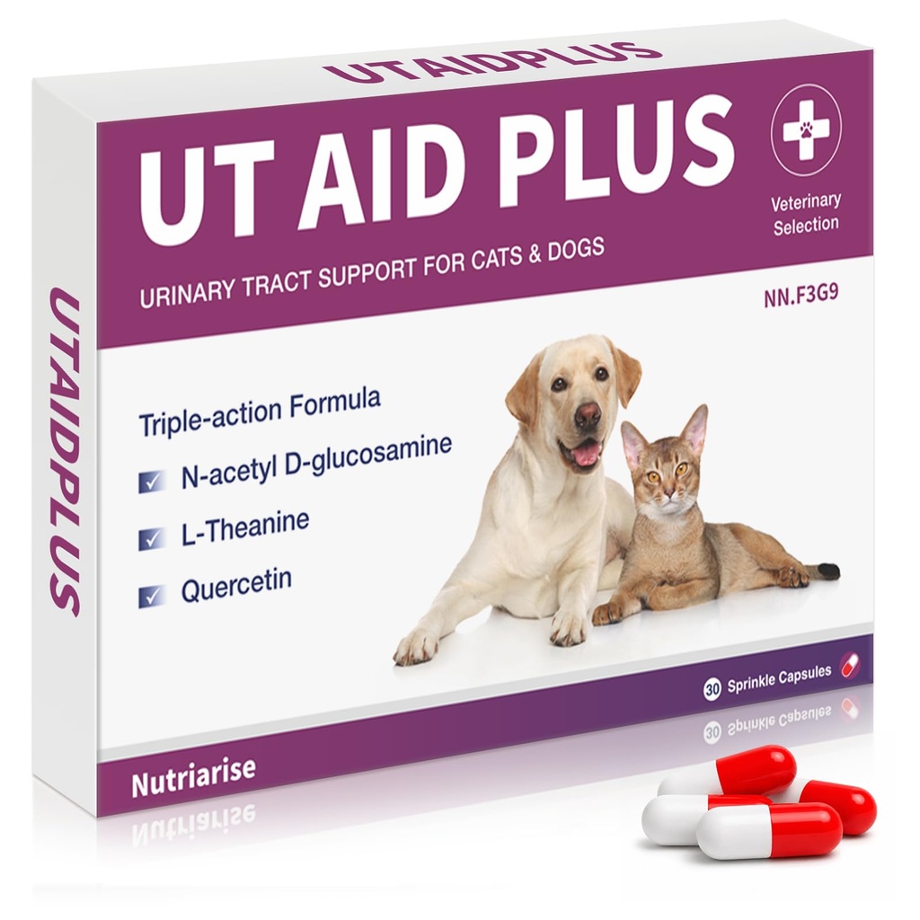 猫と犬のための自然なUTI治療 - 抗生物質フリー尿路感染症サポートサプリメント - 膀胱と腎臓の健康 - 感染症の予防 - 30カプセル