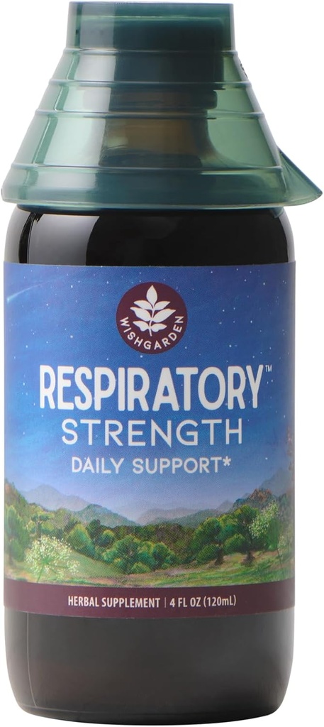 WishGarden Herbs Respiratory Strength Daily Support - Plant-Based Herbal Lung Support Supplement with Organic Mullein & Elecampane, Supports Long-Term Lung Resilience and Better Lung Efficiency, 4oz